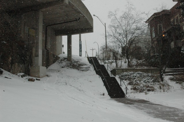 Image for snowy bridge